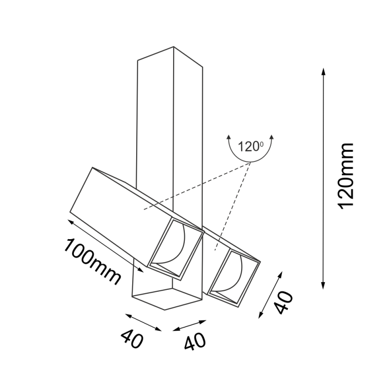 Reflektor Mitsuma 2 - Czarny 7998 Antigo Reflektor Mitsuma 2 - Czarny 7998 Antigo