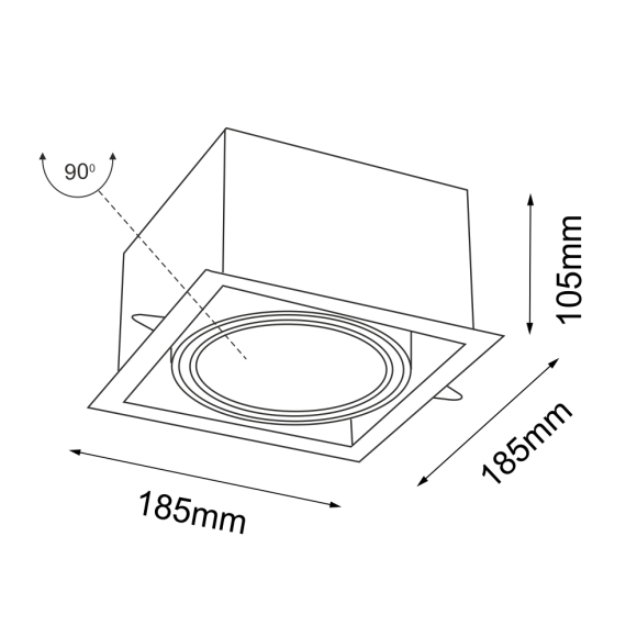Lampa wpuszczana Muko 1 - Biała 7340 Antigo