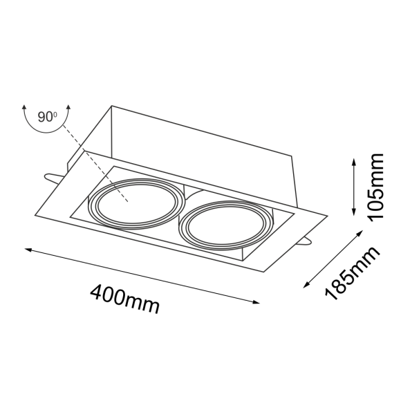 Lampa wpuszczana Muko 2 - Biała 7352 Antigo