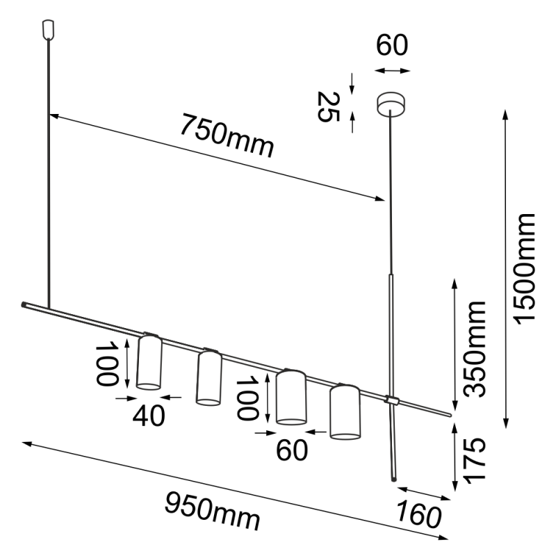 Lampa wisząca Namasu - Czarna 7928 Antigo Lampa wisząca Namasu - Czarna 7928 Antigo