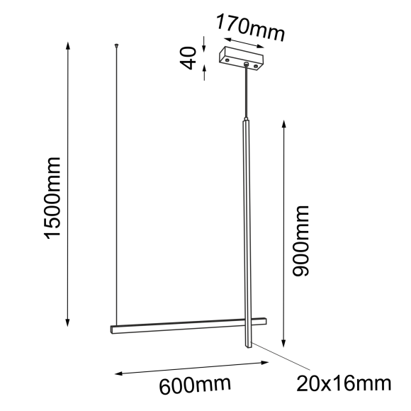 Lampa wisząca no. 4 - Czarna (600 mm) 5063 Antigo Lampa wisząca no. 4 - Czarna (600 mm) 5063 Antigo