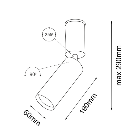 Reflektor Shima 2 - Czarny 2202 Antigo Reflektor Shima 2 - Czarny 2202 Antigo