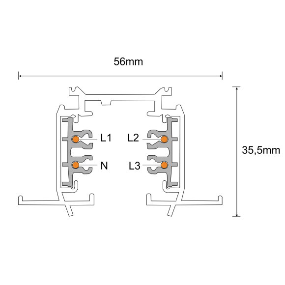 Szynoprzewód podtynkowy 3F 230V - Biały (1 m) 8102 Antigo Szynoprzewód podtynkowy 3F 230V - Biały (1 m) 8102 Antigo