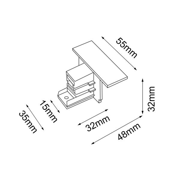 Zakończenie do szynoprzewodu podtynkowego 3F 230V - Biały 6586 Antigo Zakończenie do szynoprzewodu podtynkowego 3F 230V - Biały 6586 Antigo