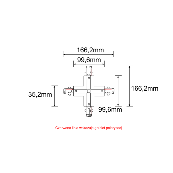 Łącznik X szynoprzewodu 3F 230V - Czarny 8115 Antigo Łącznik X szynoprzewodu 3F 230V - Czarny 8115 Antigo