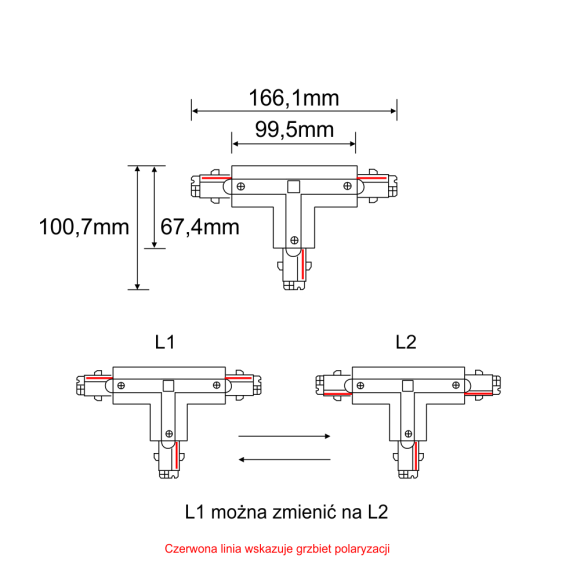 Łącznik T zamienny lewy szynoprzewodu 3F 230V - Czarny 8123 Antigo Łącznik T zamienny lewy szynoprzewodu 3F 230V - Czarny 8123 Antigo