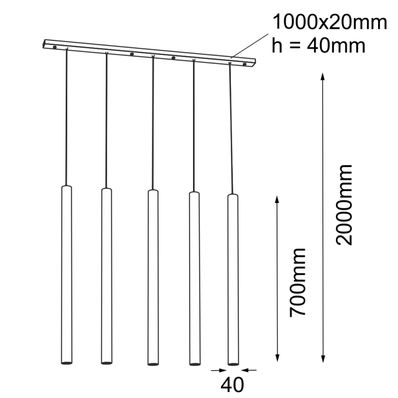 Lampa wisząca Yabu 5 - Czarna (700 mm) 5528 Antigo Lampa wisząca Yabu 5 - Czarna (700 mm) 5528 Antigo