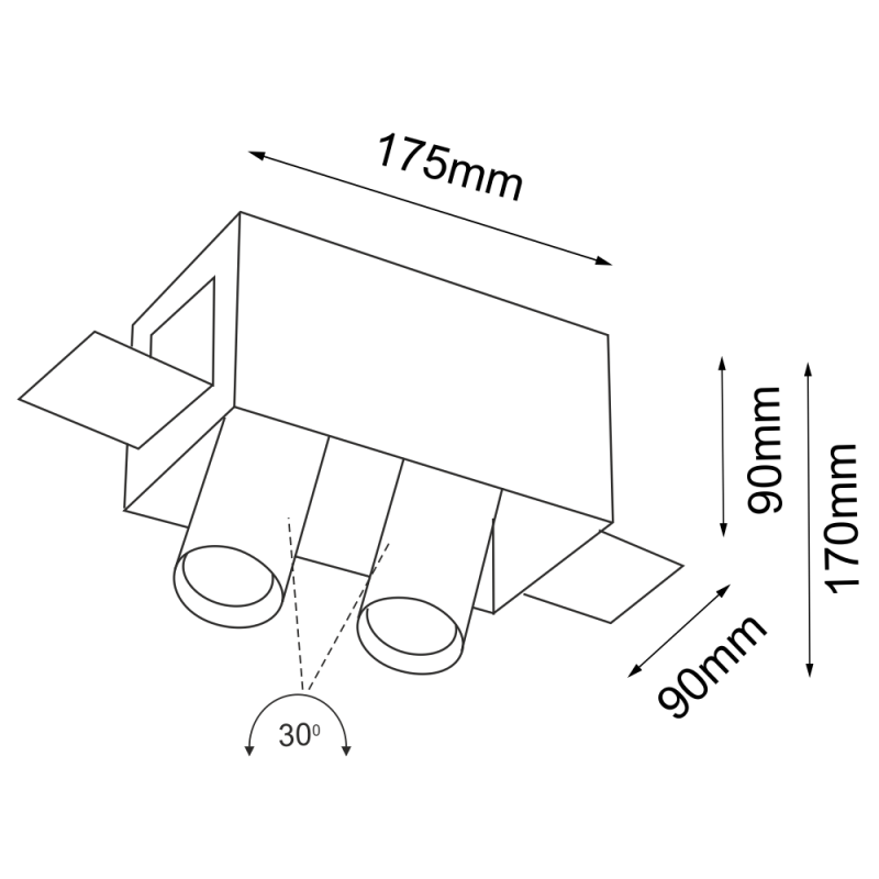 Lampa wpuszczana Yamato 2 - Czarna 7802 Antigo Lampa wpuszczana Yamato 2 - Czarna 7802 Antigo