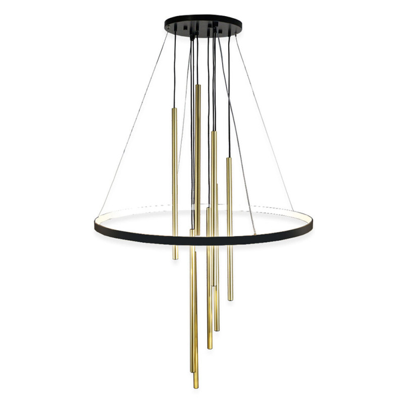 Lampa wisząca Luna - Mosiądz mat-czarna 3000K 5215 Antigo