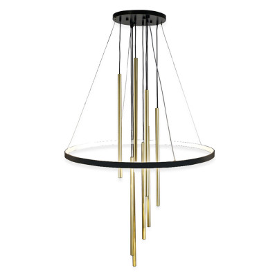 Lampa wisząca Luna - Mosiądz mat-czarna 3000K 5215 Antigo