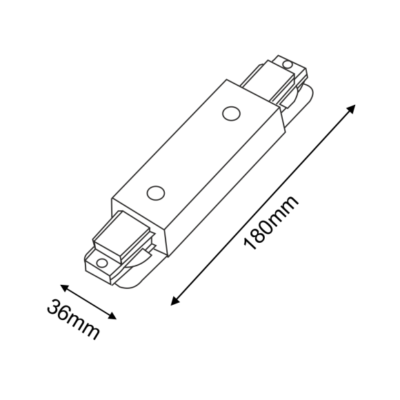 Łącznik prosty zasilający szynoprzewodu natynkowego 1F 230V - Czarny 6355 Antigo Łącznik prosty zasilający szynoprzewodu natynkowego 1F 230V - Czarny 6355 Antigo