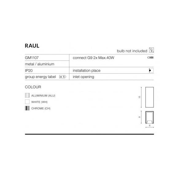 RAUL CH KINKIET | Azzardo RAUL CH KINKIET | Azzardo