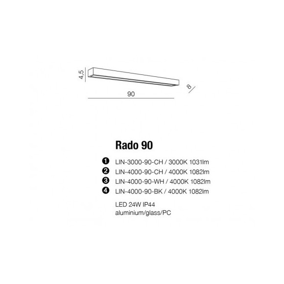 Lampa Rado 90 4000 Wh AZ2083 | Azzardo