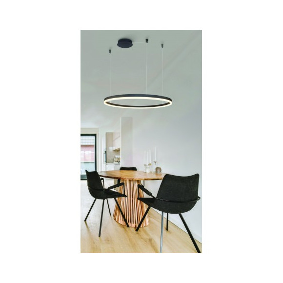 Lampa Halo Pendant 100 Cct Dimm Bk + Remote Control | Azzardo