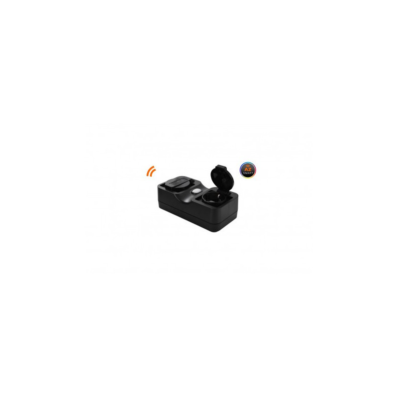 Lampa Double Outdoor Smart Plug 10A Ip44 Black AZ3223 | Azzardo