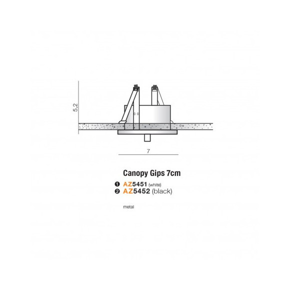 Lampa Canopy Gips 7Cm Wh AZ5451 | Azzardo