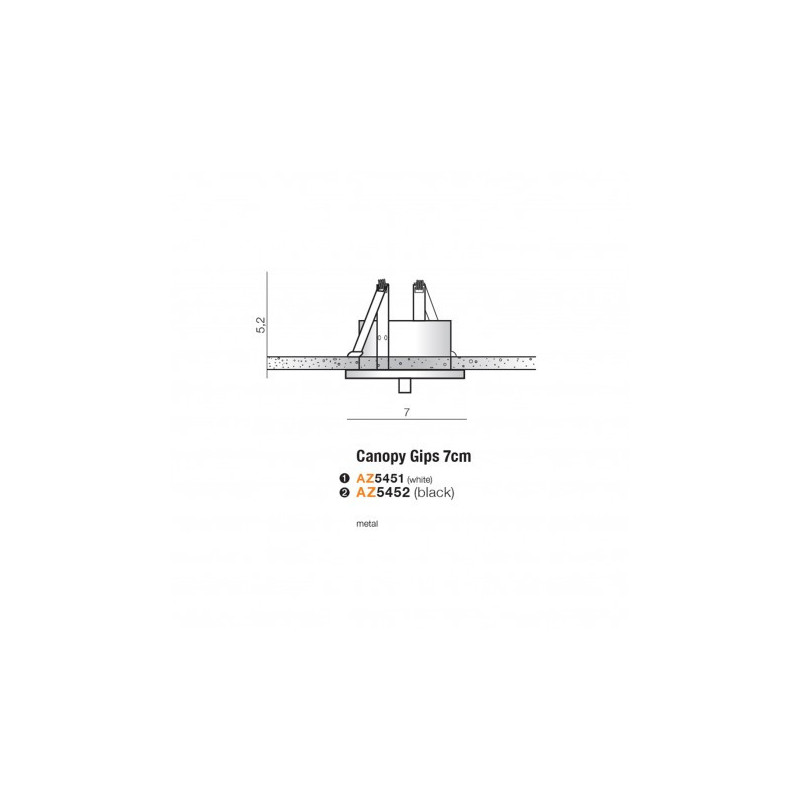 Lampa Canopy Gips 7Cm Bk AZ5452 | Azzardo