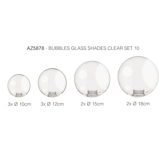 Lampa Bubbles Glass Shades Set 15 Clear AZ5878 | Azzardo