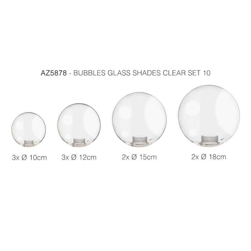 Lampa Bubbles Glass Shades Set 15 Clear AZ5878 | Azzardo