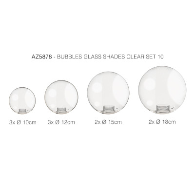 Lampa Bubbles Glass Shades Set 15 Clear AZ5878 | Azzardo