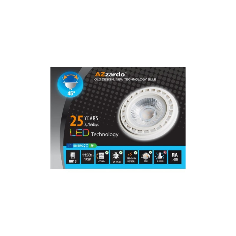 Lampa Azzardo Led 15W Es111 Wh Dimm 3000 Ll110152 | Azzardo