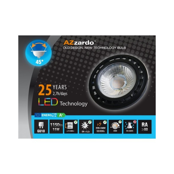 Lampa Azzardo Led 15W Es111 Bk Dimm 3000 Ll110151 | Azzardo