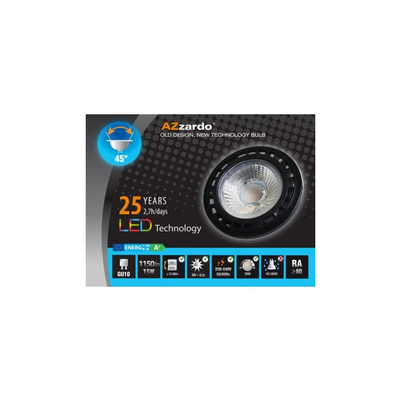 Lampa Azzardo Led 15W Es111 Bk Dimm 3000 Ll110151 | Azzardo