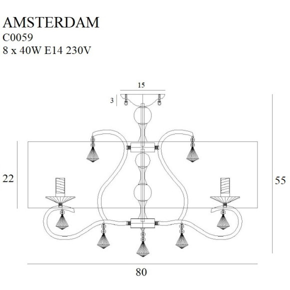 MAXLIGHT C0059 PLAFON AMSTERDAM 80 cm