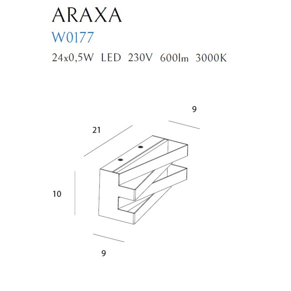 MAXLIGHT W0177 KINKIET ARAXA BIAŁY MAXLIGHT W0177 KINKIET ARAXA BIAŁY