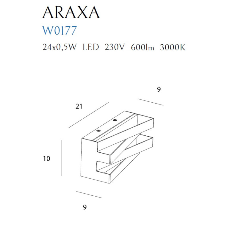 MAXLIGHT W0177  KINKIET ARAXA BIAŁY