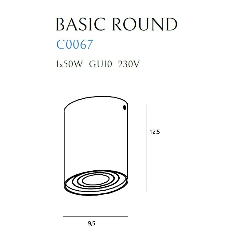 MAXLIGHT C0067 LAMPA SUFITOWA BASIC ROUND BIAŁA