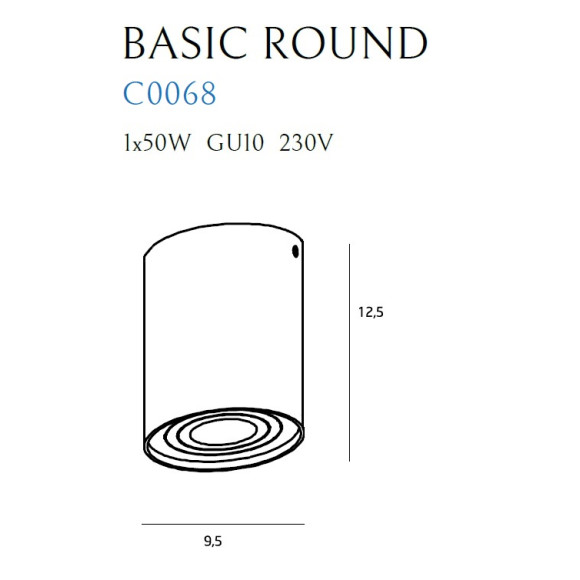 MAXLIGHT C0068 LAMPA SUFITOWA BASIC ROUND CZARNA