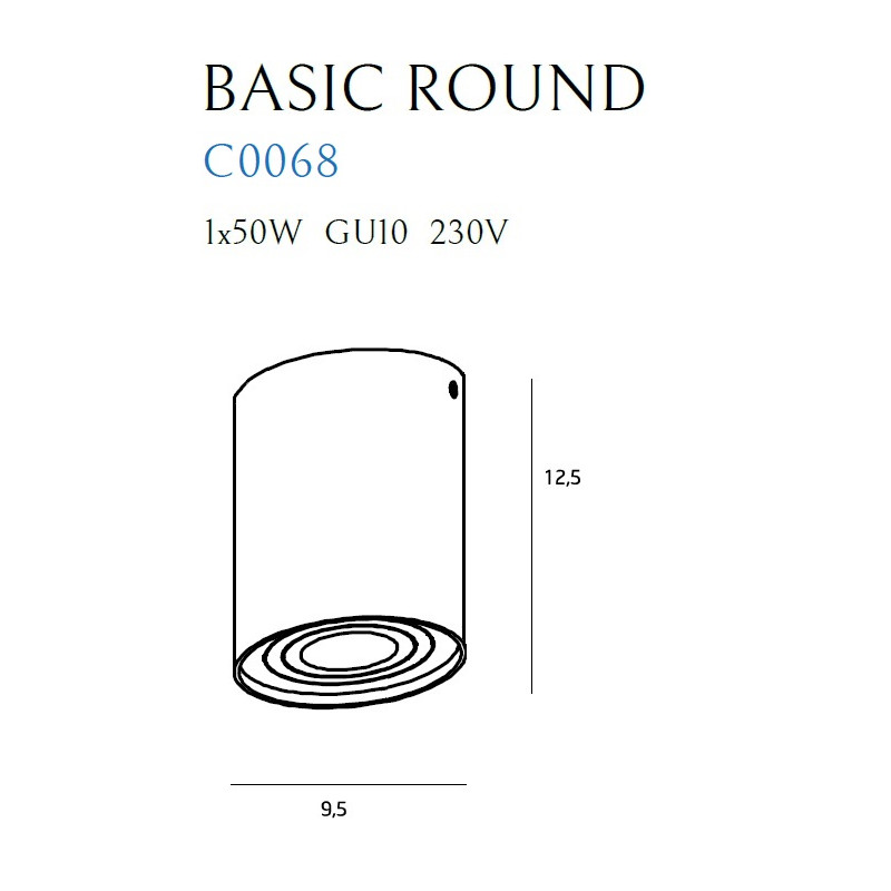 MAXLIGHT C0068 LAMPA SUFITOWA BASIC ROUND CZARNA