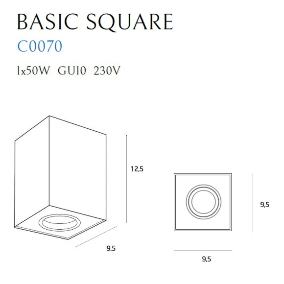 MAXLIGHT C0070 LAMPA SUFITOWA BASIC SQUARE BIAŁA MAXLIGHT C0070 LAMPA SUFITOWA BASIC SQUARE BIAŁA