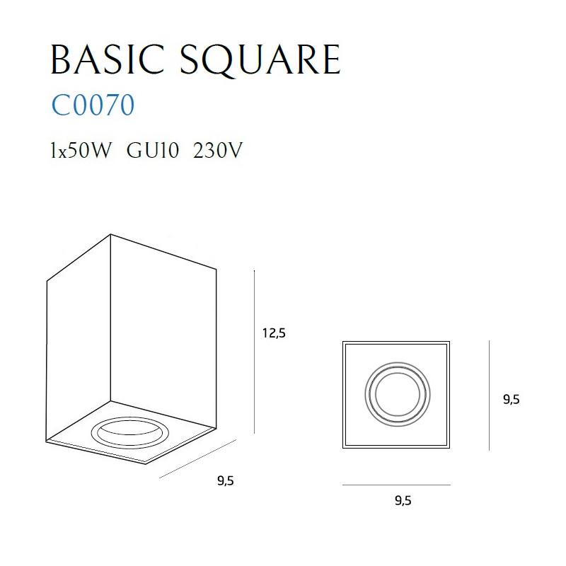 MAXLIGHT C0070 LAMPA SUFITOWA BASIC SQUARE BIAŁA