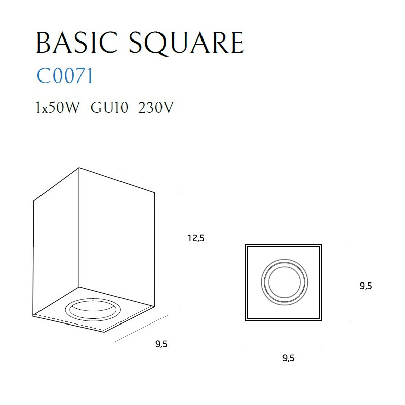 MAXLIGHT C0071 LAMPA SUFITOWA BASIC SQUARE BLACK