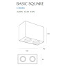 MAXLIGHT C0088 LAMPA SUFITOWA BASIC SQUARE BIAŁA PODWÓJNA