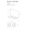 MAXLIGHT C0089 LAMPA SUFITOWA BASIC SQUARE CZARNA PODWÓJNA