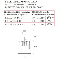 MAXLIGHT H0112 MODUŁ ŚWIETLNY BELLATRIX LED MODULE - ściemnialny DO OPRAW WPUSTOWYCH BELLATRIX