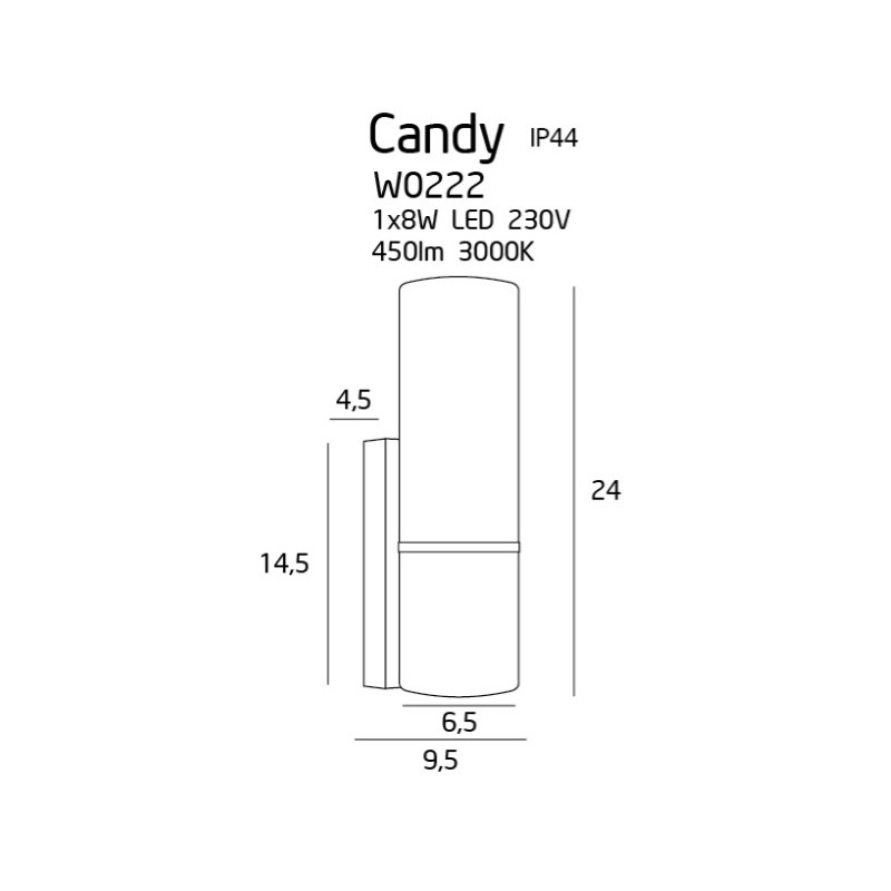 MAXLIGHT W0222 KINKIET CANDY IP44