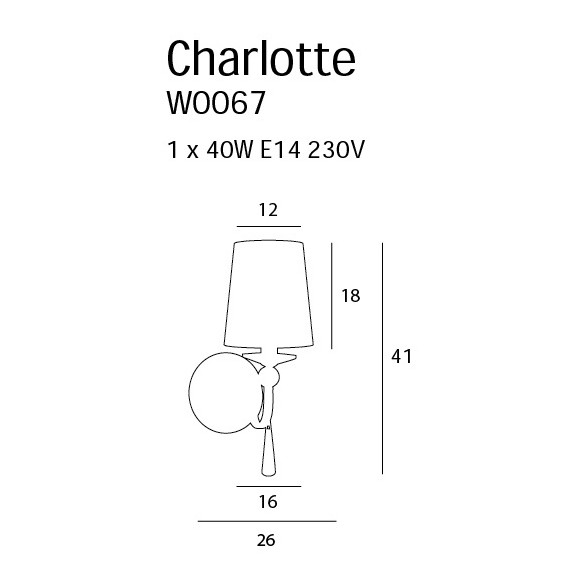 MAXLIGHT W0067 KINKIET CHARLOTTE MAXLIGHT W0067 KINKIET CHARLOTTE