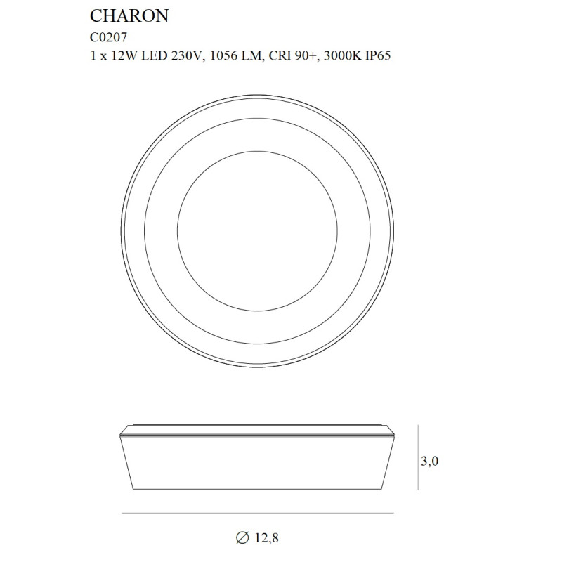 MAXLIGHT C0207 LAMPA SUFITOWA CHARON BIAŁY IP65