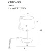 MAXLIGHT T0028 LAMPA STOŁOWA CHICAGO BIAŁA + BIAŁY ABAŻUR