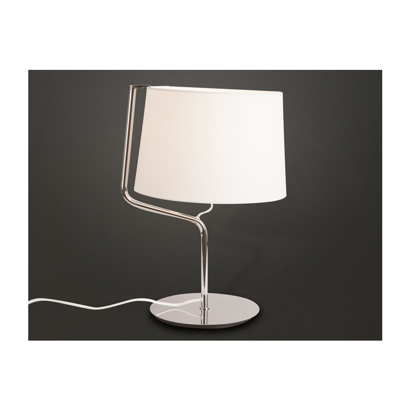 MAXLIGHT T0030 LAMPA STOŁOWA CHICAGO CHROM + BIAŁY  ABAŻUR