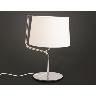 MAXLIGHT T0030 LAMPA STOŁOWA CHICAGO CHROM + BIAŁY  ABAŻUR