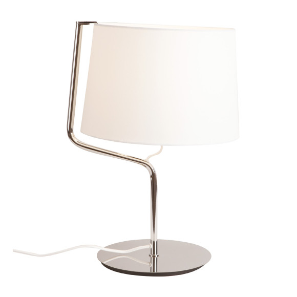 MAXLIGHT T0030 LAMPA STOŁOWA CHICAGO CHROM + BIAŁY  ABAŻUR