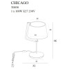 MAXLIGHT T0030 LAMPA STOŁOWA CHICAGO CHROM + BIAŁY  ABAŻUR