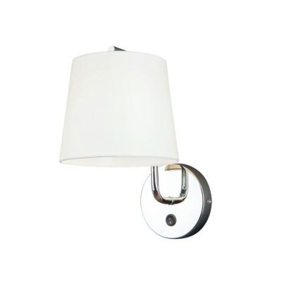MAXLIGHT W0195 KINKIET CHICAGO CHROM + BIAŁY ABAŻUR