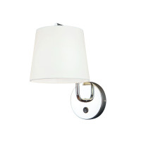 MAXLIGHT W0195 KINKIET CHICAGO CHROM + BIAŁY ABAŻUR