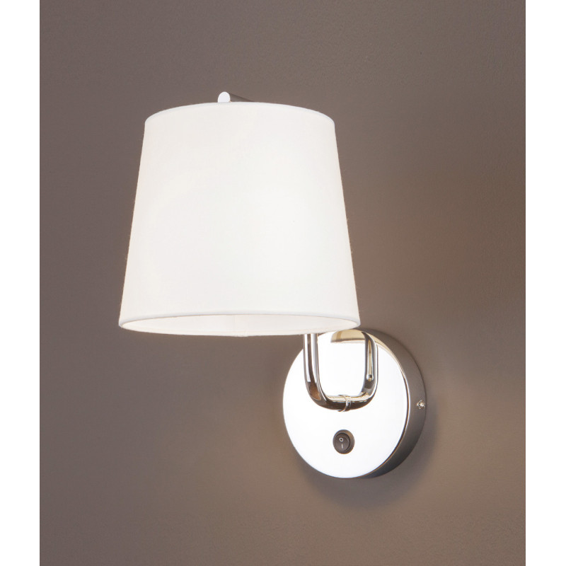 MAXLIGHT W0195 KINKIET CHICAGO CHROM + BIAŁY ABAŻUR